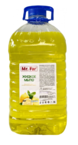 Жидкое мыло для рук «Mr.Far» 5 кг ПЭТ с ручкой Зеленое яблоко, Лимон, Алоэ-вера