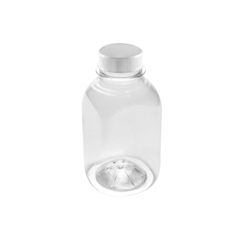 Бутылка ПЭТ 0,3 л (б/цв.)  квадратная 38 мм с белой крышкой